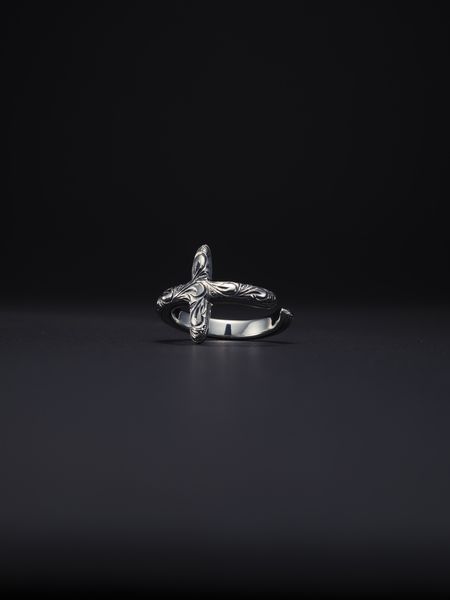 Antidote Buyers Club / Engraved Cross Ring -Silver 950-