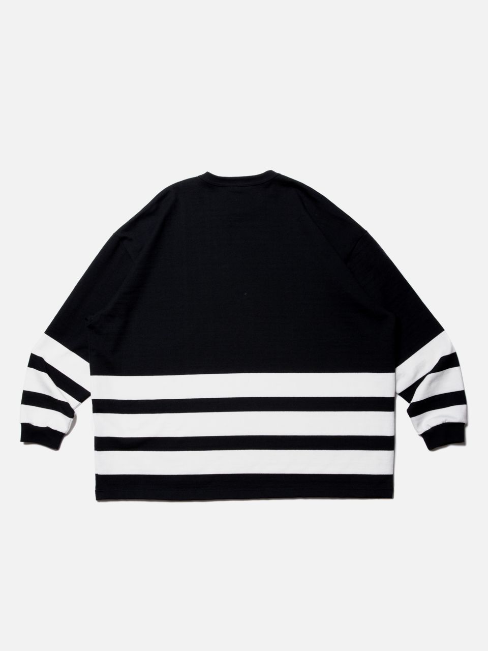 COOTIE / Heavy Cotton Panel Border L/S Tee -Black x White- | 80