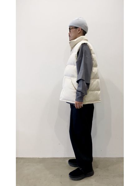 COOTIE / Fake Suede Down Vest -Ivory- | 80-HACHIMARU-