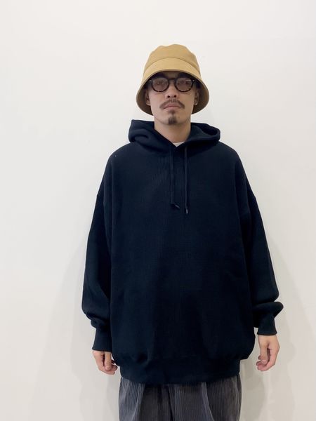 COOTIE クーティー パーカー ヘビー ワッフル オーバーサイズ プルオーバーパーカー Heavy Waffle Pullover Parka 21AW スモークブルー L トップス フーディー ブランド【メンズ】