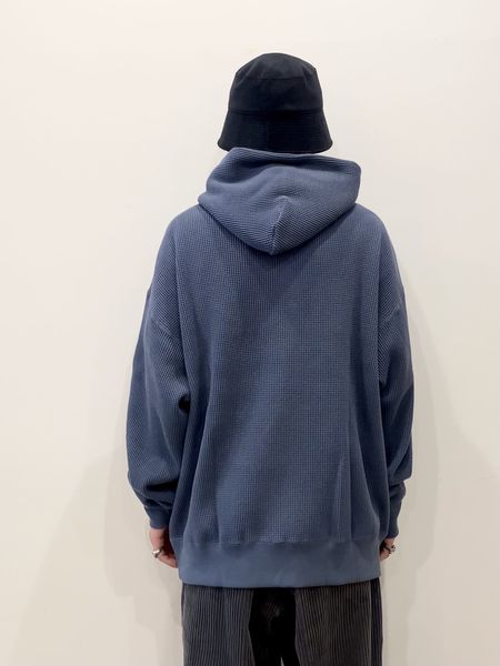 COOTIE クーティー パーカー ヘビー ワッフル オーバーサイズ プルオーバーパーカー Heavy Waffle Pullover Parka 21AW スモークブルー L トップス フーディー ブランド【メンズ】