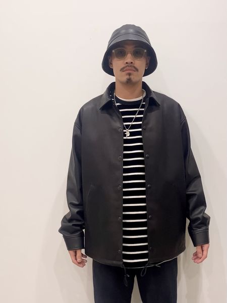 COOTIE Leather Coach Jacket - レザージャケット