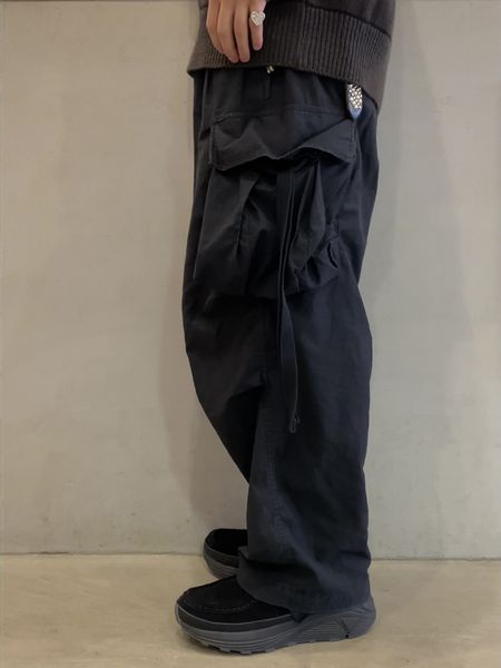 COOTIE / Back Satin Error Fit Cargo Easy Pants -Black- | 80-HACHIMARU-