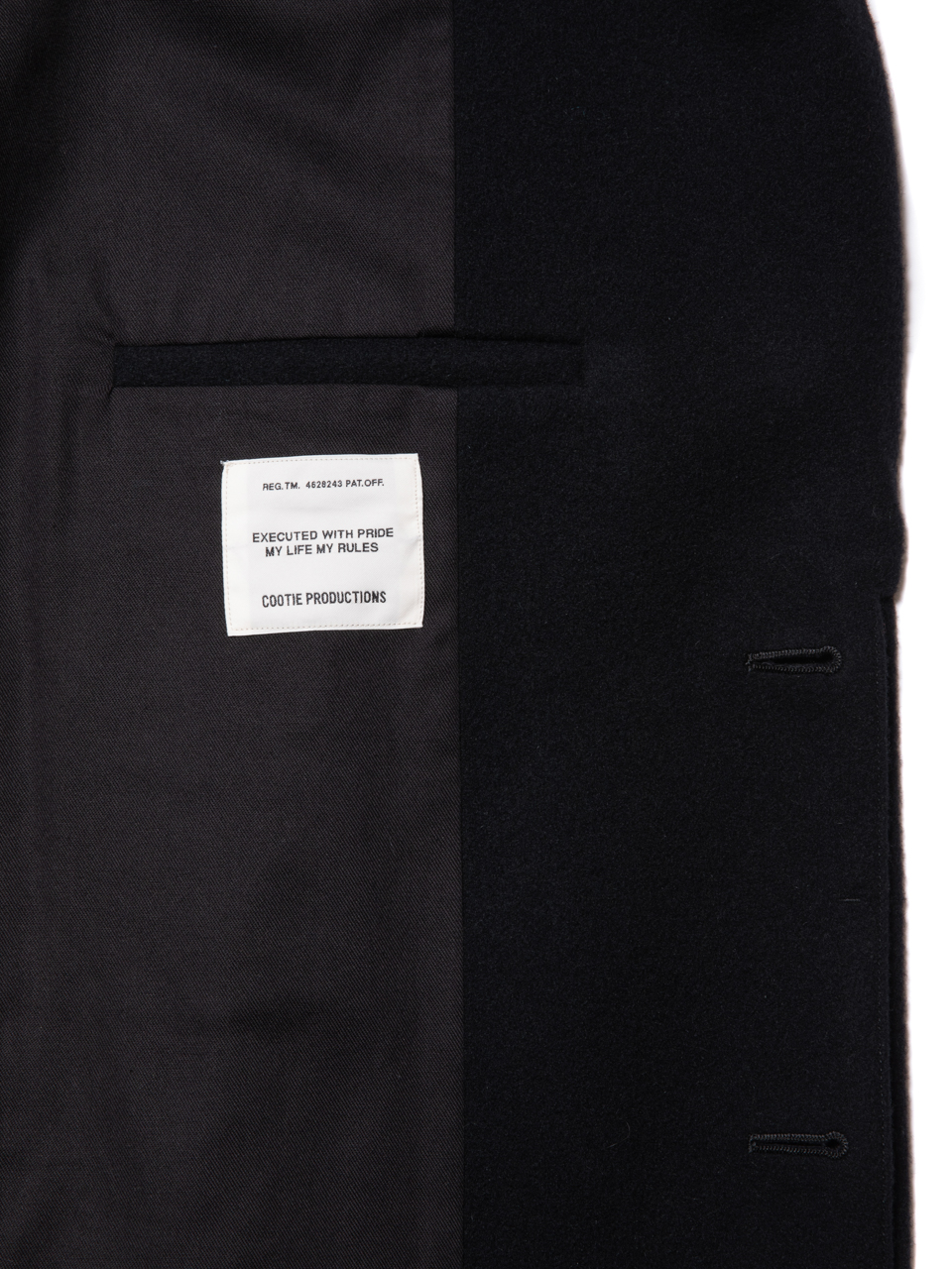 COOTIE / Wool Mossa Chester Coat (Short) -Black- | 80-HACHIMARU-