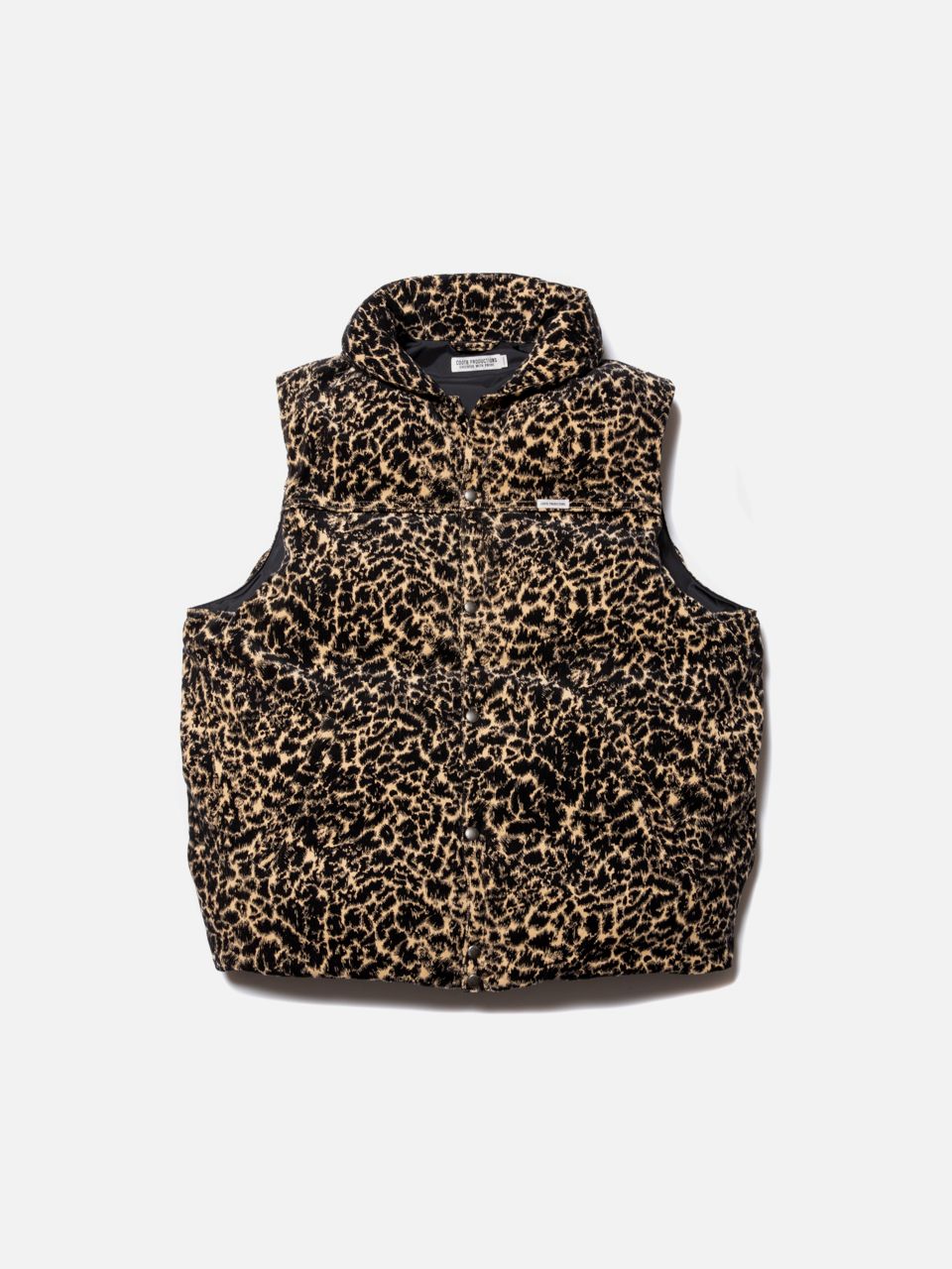 COOTIE / Corduroy Leopard Oversized Down Vest -Leopard