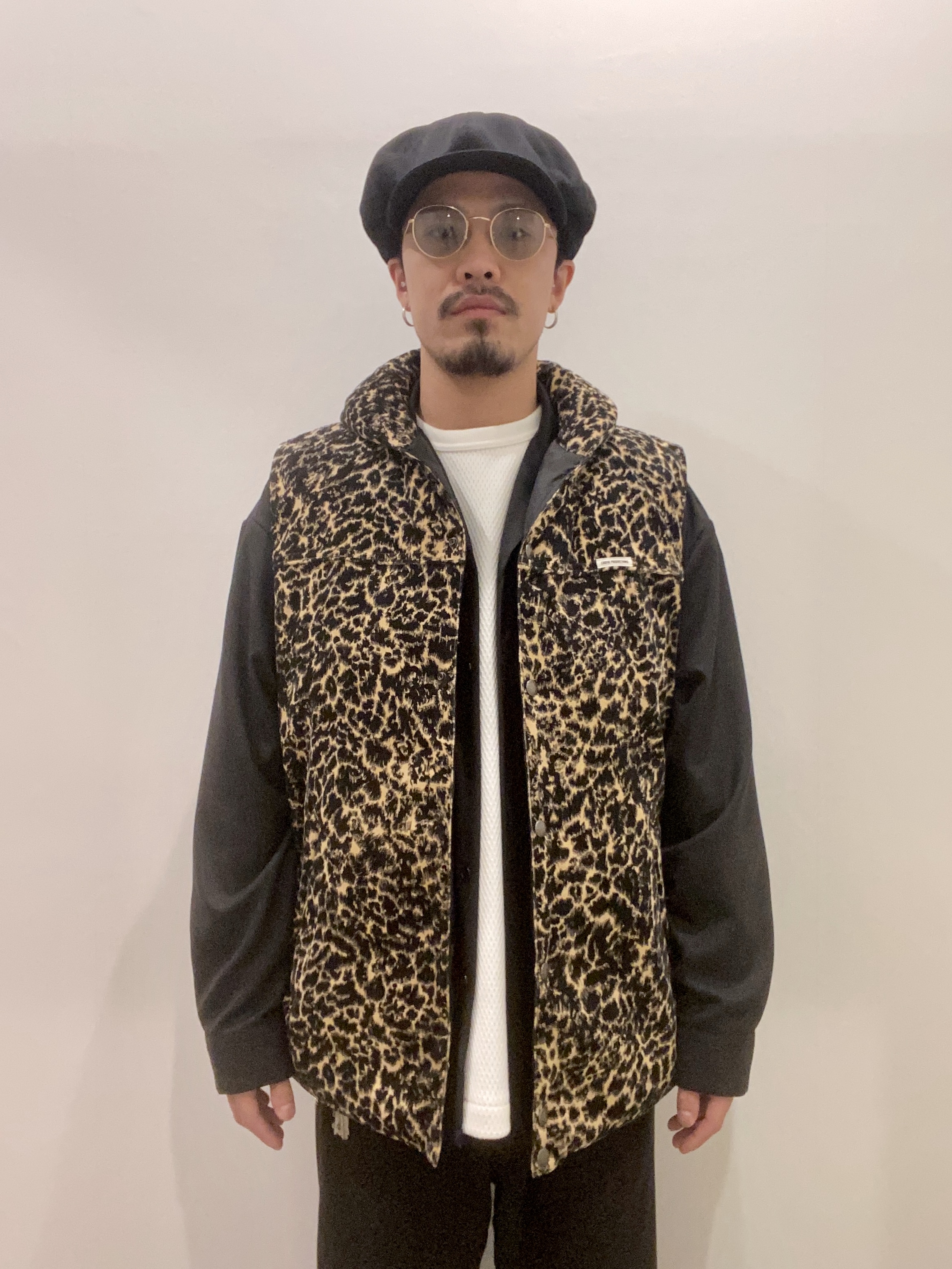 COOTIE / Corduroy Leopard Oversized Down Vest -Leopard- | 80 