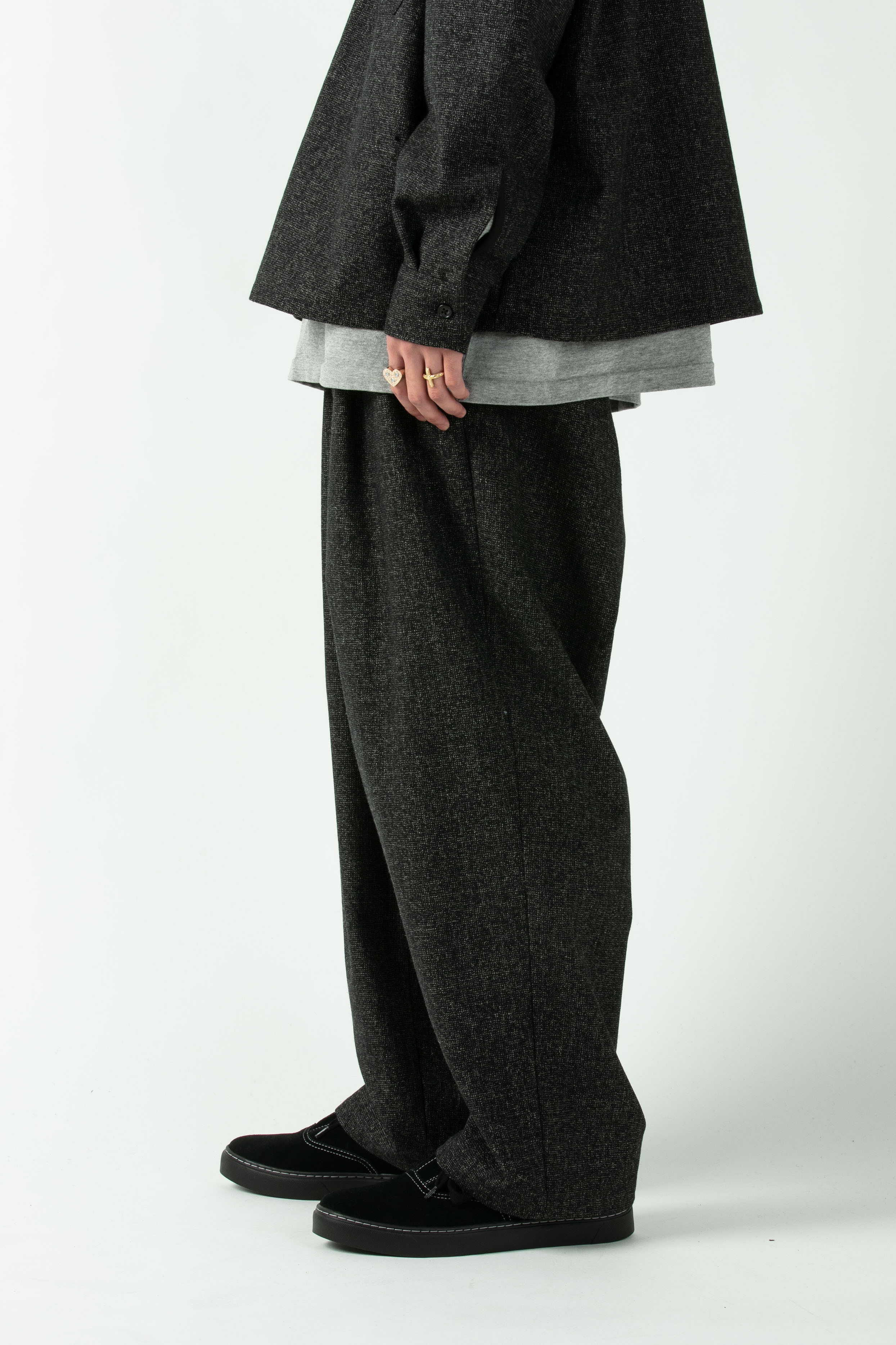 COOTIE / Melange Wool 2 Tuck Trousers -Melange- | 80-HACHIMARU-