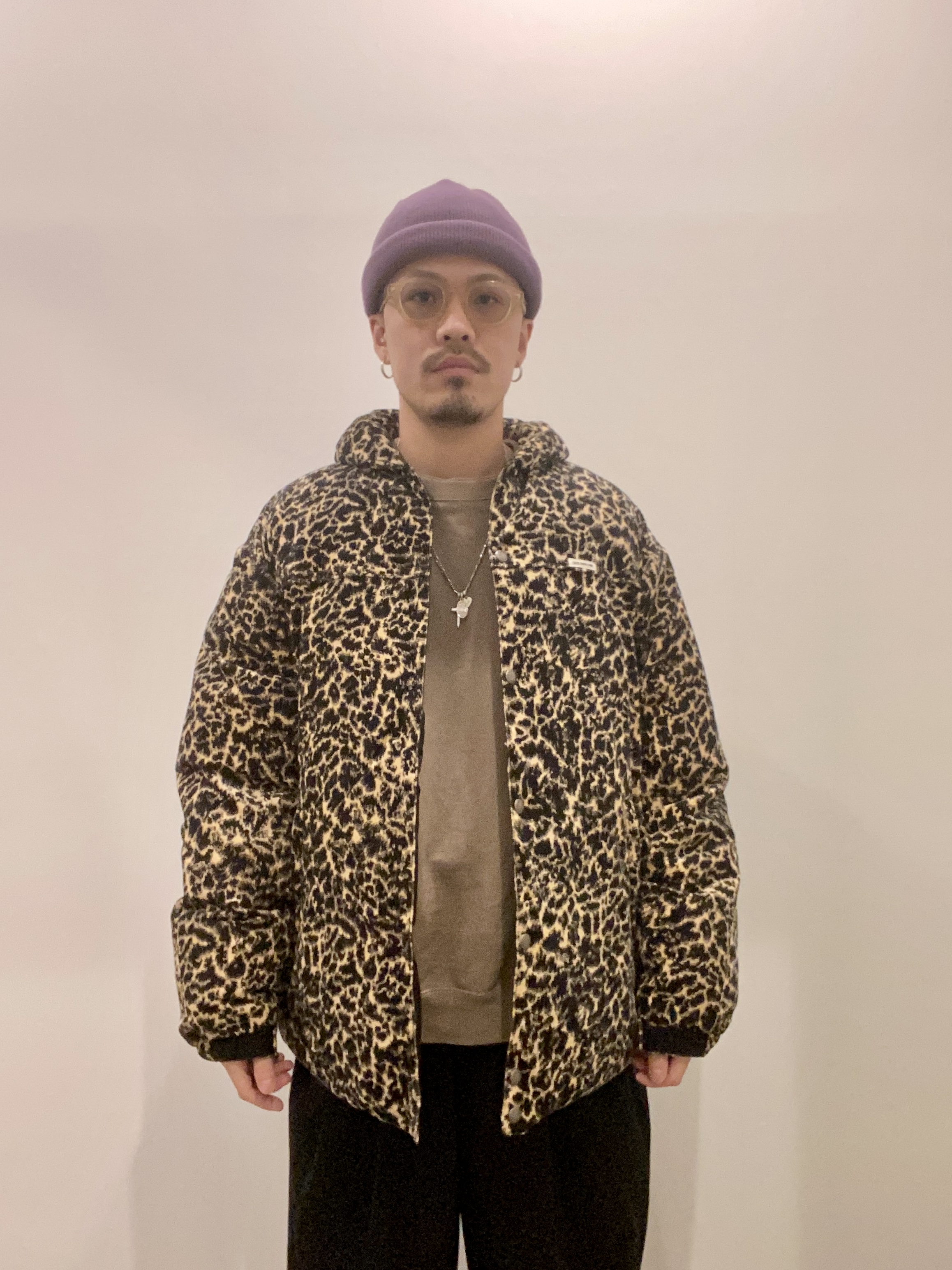 COOTIE / Corduroy Leopard Oversized Down Jacket -Leopard- | 80