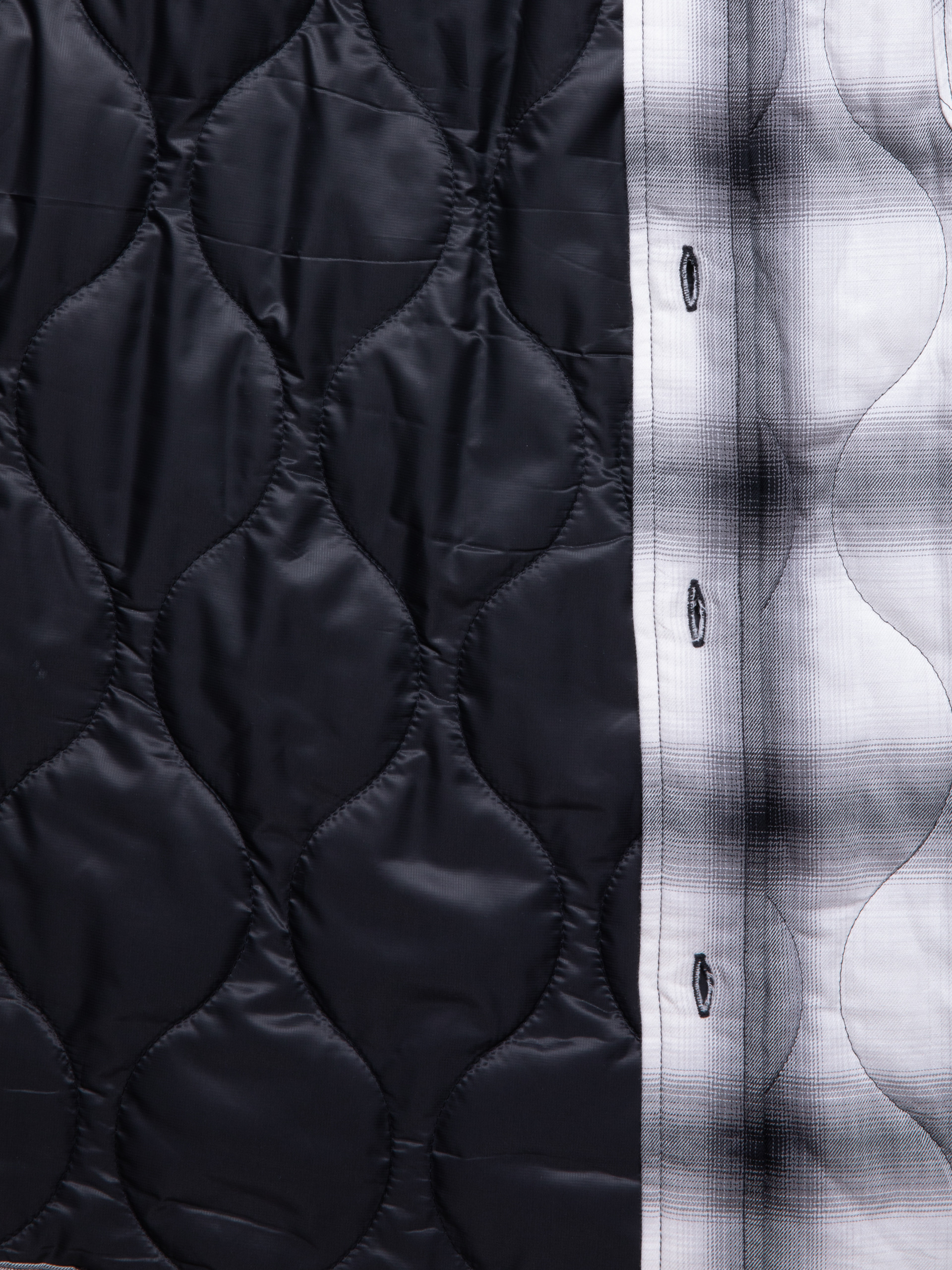 COOTIE / Ombre Check Quilting CPO Jacket -Off White×Black- | 80 